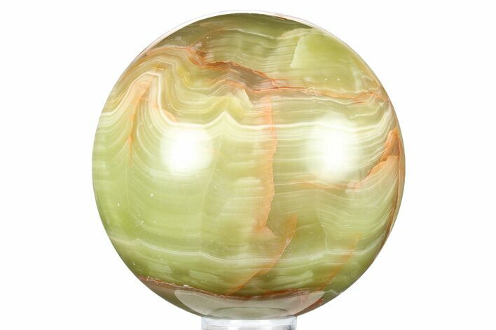 Polished Green Banded Calcite Sphere - Pakistan #264766